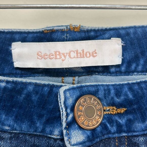 See By Chloe - High-Rise Flare Jeans With Velvet Accent - Size Unknown, 28? - Picture 10 of 15